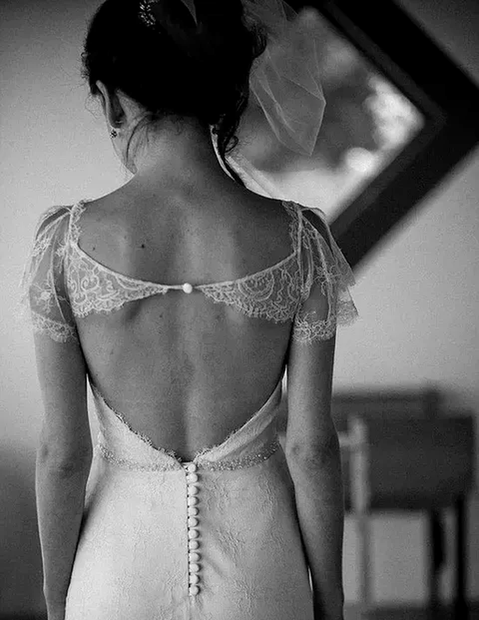 Detailed lace wedding dress